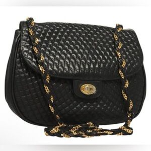 BALLY Lambskin Leather chain Shoulder Bag crossbody vintage